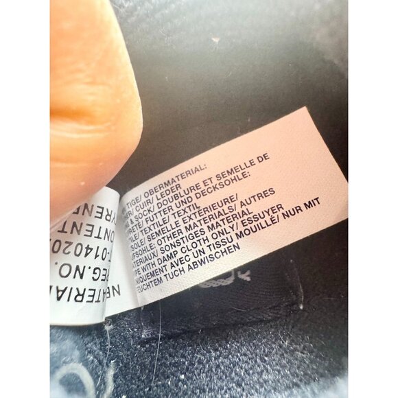 Kids' BABY GAP Navy Blue Leather White Striped Sneakers, Size 5 - Picture 11 of 12